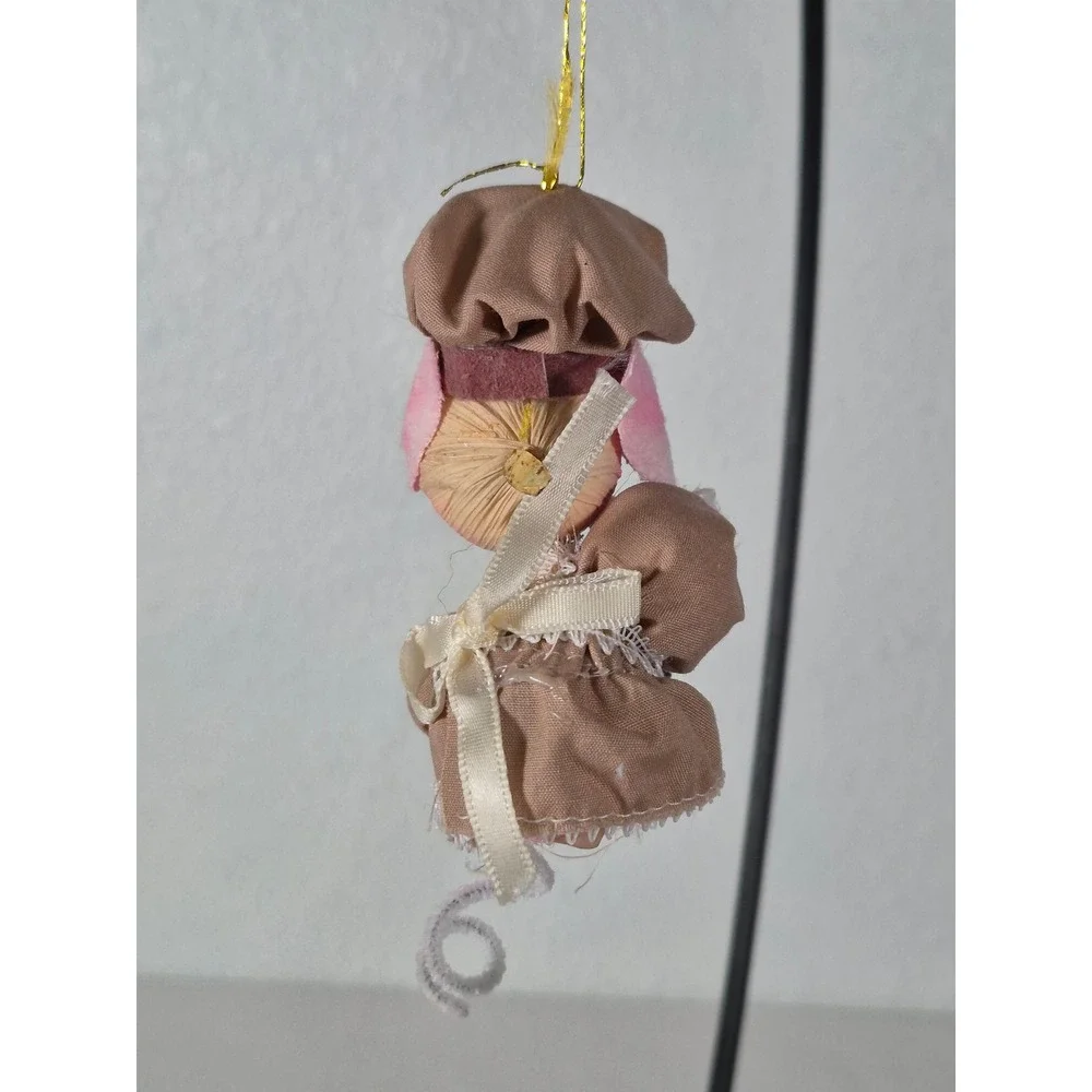 Vtg Kurt Adler Hershey's Mouse Baker Christmas Ornament Corn Husk Chef Chocolate
